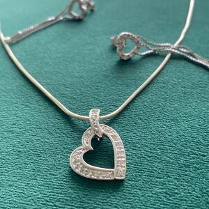 Vintage silver earrings chain and pendant 925